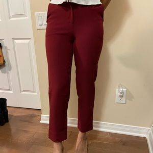 Burgundy trousers